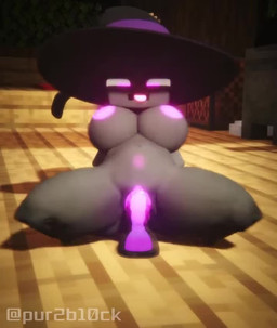 abdominal_bulge anthro black_body bodily_fluids breasts clothing dildo dildo_in_vagina dildo_insertion ejaculation female female_orgasm female_penetrated front_view genital_fluids genitals hat headgear headwear nipples not_furry nude orgasm penetration purple_eyes sex_toy sex_toy_in_vagina sex_toy_insertion solo spread_legs spreading tongue tongue_out vaginal vaginal_fluids vaginal_orgasm vaginal_penetration vaginal_squirting witch_hat purpurblock microsoft minecraft mojang xbox_game_studios endergal enderman 3d_(artwork) 3d_animation animated digital_media_(artwork) short_playtime sound webm