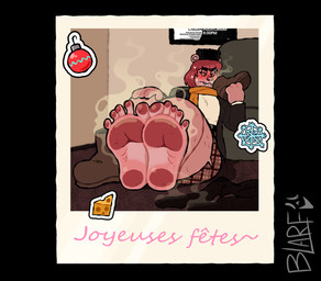 5_toes anthro barefoot blush brown_body brown_fur clothing eyes_closed feet female foot_focus footwear fur holding_clothing holding_footwear holding_object holding_shoes holidays humanoid_feet musk plantigrade polaroid_photo shoes shoes_removed sitting sitting_on_ground smelly smelly_feet soles solo stink_fumes text toes blarf022 christmas sherry_bear_(blarf022) bear mammal 2025 absurd_res french_text hi_res