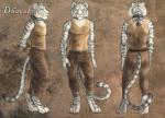 abstract_background back_turned barefoot belt black_fur blue_eyes clothed clothing collar dhaval feline front fur looking_at_viewer male mammal model_sheet pants pink_nose rukis shirt side_view solo standing stripes tail_button_bottoms tank_top tiger whiskers white_fur white_tiger
Rating: Safe
Score: 6
User: furryanon
Date: September 24, 2013