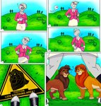 bestiality breeding_slave faceless_character faceless_female female female_on_feral feral group human_on_feral interspecies male male/female mmf_threesome trio warning_sign cajuzinho02 disney the_lion_king kovu_(the_lion_king) simba_(the_lion_king) felid human lion mammal pantherine comic hi_res