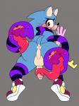 anthro anus backsack balls blush bodily_fluids butt clothing footwear genitals gloves group handwear legwear long_tongue male penis perineum presenting presenting_hindquarters scarf shoes simple_background stockings sweat thick_thighs tongue tongue_out sunnyhoneybone sega sonic_the_hedgehog_(series) eulipotyphlan hedgehog mammal monster hi_res