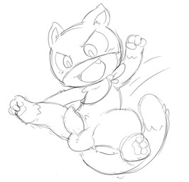 anthro balls chibi fur genitals kerchief male markings mask mostly_nude open_mouth paws penis simple_background solo tail tail_markings white_background oob atlus megami_tensei persona_(series) persona_5 sega morgana_(persona) domestic_cat felid feline felis mammal tuxedo_cat 2020 hi_res monochrome sketch