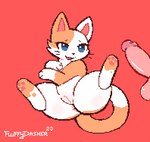 female feral genitals humanoid_genitalia humanoid_penis male male/female mostly_offscreen_character pawpads penis pussy spots spread_legs spreading fluffydasher calico_cat domestic_cat felid feline felis mammal digital_media_(artwork) pixel_(artwork)