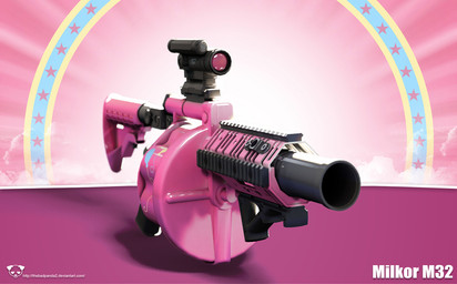 cloud grenade_launcher gun military milkor_mgl ranged_weapon star weapon zero_pictured thebadpanda2 friendship_is_magic hasbro milkor_(pty)_ltd my_little_pony pinkie_pie_(mlp) earth_pony equid equine horse mammal pony 2013 3d_(artwork) digital_media_(artwork)