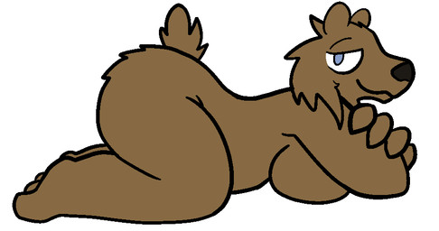 anthro big_breasts blue_eyes breasts brown_body brown_fur butt clothed clothing female fur nude simple_background smile solo trout_(artist) bear_(trout) bear mammal 2017 aliasing digital_media_(artwork)