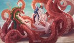 breasts female female/female group horn male playful playing tentacles trio idavallen mythology cephalopod coleoid demon dragon human humanoid hybrid mammal marine mollusk mythological_creature mythological_scalie octopodiform octopus scalie absurd_res hi_res huge_filesize sibling_(lore) sister_(lore) sisters_(lore)