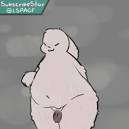 anthro balls bodily_fluids burp_fetish burping butt darkened_balls darkened_genitalia darkened_penis fart fart_fetish fluffy fur genitals male musk overweight overweight_male penis rear_view scratching_butt solo sweat white_body white_fur lspagf big_fat_stinky_unwashed_sweaty_bunny_(lspagf) lagomorph leporid mammal rabbit absurd_res animated hi_res huge_filesize long_playtime video