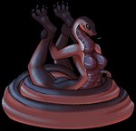 anthro breasts claws featureless_crotch female flexible forked_tongue long_tail non-mammal_breasts scales solo tail thick_tail toe_claws tongue tongue_out royalty_(artist) mythology dragon hybrid mythological_creature mythological_scalie reptile scalie snake alpha_channel