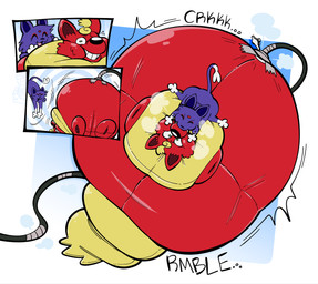 air_inflation belly belly_expansion big_belly blue_background body_inflation creaking expansion fur green_eyes groan hose hose_in_navel hose_inflation huge_belly hyper hyper_belly immobile inflatable inflation logo nozzle puffkiss purple_body purple_fur red_body simple_background text kafrizzzle nintendo pokemon chapeon shelby_(chapeon66) animate_inanimate eeveelution espeon flareon generation_1_pokemon generation_2_pokemon living_inflatable pokemon_(species) 2023 artist_logo artist_name hi_res sequence
