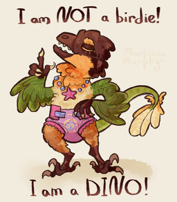 abdl anthro avian_feet beak beak_with_teeth big_claws claws diaper eyelashes feathers female fish_symbol jewelry long_tail necklace open_beak open_mouth pink_diaper simple_background solo starfish_(accessory) tail teeth text wings morphing_murphy aquatic asterozoan dinosaur echinoderm feathered_dinosaur feathered_scalie prehistoric_species reptile scalie starfish hi_res
