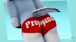anthro bottomwear clothing eyewear female glasses neckfluff raised_tail rear_view revamped_anthros shirt shorts simple_background solo t-shirt tail topwear donglysfm you_are_not_immune_to_propaganda seline_(donglysfm) avian bird horned_owl owl snowy_owl true_owl 3d_(artwork) 4k absurd_res digital_media_(artwork) hi_res meme source_filmmaker_(artwork)