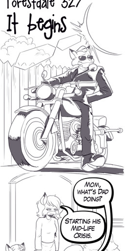 anthro backpack clothing dialogue facepalm female jacket leather leather_clothing leather_jacket leather_topwear male motorcycle speech_bubble text topwear vehicle young nauyaco forestdale kyle_kendricks_(forestdale) mark_kendricks_(forestdale) rachael_kendricks_(forestdale) rita_kendricks_(forestdale) canid canine fox mammal 2025 comic english_text hi_res url brother_(lore) brother_and_sister_(lore) father_(lore) father_and_child_(lore) mother_(lore) mother_and_child_(lore) parent_(lore) parent_and_child_(lore) sibling_(lore) sister_(lore)