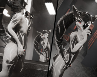 animal_genitalia animal_penis anthro bodily_fluids bulge canine_genitalia canine_penis clothing clothing_pull electronics genital_fluids genitals jockstrap leaking_precum male mirror mirror_reflection mirror_selfie multiple_angles peeking_penis penis phone precum reflection selfie sheath solo underwear underwear_pull riddyvrc blender_cycles riddy rexouium absurd_res blender_(artwork) digital_media_(artwork) hi_res