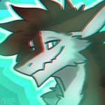 anthro blue_eyes brown_body brown_fur fur looking_at_viewer male male_anthro mohawk multicolored_body multicolored_fur simple_background smile solo white_body white_fur danny_arctic_(artist) sergal 1:1 chromatic_aberration