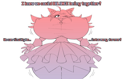 :3 animal_ears arms_out big_breasts bodily_fluids bottomwear breasts clothing eyelashes fangs female frilly frilly_bottomwear frilly_clothing frilly_skirt gloves gradient_body handwear huge_breasts huge_hips huge_thighs inner_ear_fluff jewelry low-angle_view necklace one_eye_closed open_mouth open_smile pink_body purple_body shake_lines skirt small_waist smile solo sweat teeth text thick_thighs tuft wide_hips wink sepiascribe deltarune undertale_(series) mad_mew_mew mew_mew_(undertale) pink_(deltarune) animal_humanoid felid felid_humanoid feline feline_humanoid humanoid mammal mammal_humanoid 2026 digital_drawing_(artwork) digital_media_(artwork) english_text hi_res