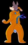 ambiguous_gender anthro black_background blush clothing costume looking_back simple_background solo transformation zipper cubi flir_(pig) flir_(woozle) domestic_pig mammal suid suine sus_(pig) 2016 absurd_res digital_drawing_(artwork) digital_media_(artwork) hi_res