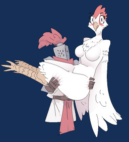 ambiguous_gender anthro armor beak big_breasts breasts bridal_carry carrying_another clothing digitigrade duo eyelashes feathers featureless_breasts female gloves handwear headgear helmet knight neck_tuft non-mammal_breasts scales simple_background transparent_background tuft warrior white_body white_feathers wide_eyed wide_hips winged_arms wings jam_(artist) avian bird chicken galliform phasianid aliasing alpha_channel binary_drawing digital_drawing_(artwork) digital_media_(artwork)