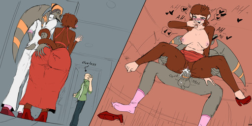 age_difference anthro anthro_on_anthro anthro_penetrated anthro_penetrating anthro_penetrating_anthro areola bald balls before_and_after big_breasts big_butt blush bodily_fluids bottomwear breasts brown_body brown_fur brown_hair butt butt_grab chair_position clothed clothed_anthro clothed_female clothed_human clothed_male clothing cum cum_in_vagina cum_inside directional_arrow door doorway dress eyes_mostly_closed female female_penetrated fingers footwear from_behind_position front_view fur furgonomics genital_fluids genitals green_clothing green_eyes green_jacket green_shirt green_topwear grey_body grey_bottomwear grey_clothing grey_hair grey_pants group hair hand_on_butt head_turned heart_symbol heelpop high_heels humanoid_genitalia humanoid_hands humanoid_vulva inside interspecies jacket long_tail looking_back looking_pleasured loose_footwear male male/female male_penetrating male_penetrating_female markings mature_anthro mature_female narrowed_eyes nipples non-mammal_balls older_anthro older_female open_clothing open_jacket open_mouth open_topwear orange_body pants penetration penile penile_penetration penis_in_vagina pink_clothing pink_footwear pink_socks rear_view red_clothing red_dress sagging_breasts scar sex shirt shoe_dangle shoes short_hair short_tail socks spread_legs spreading striped_markings stripes suit tail tail_around_arm text topwear trio vaginal vaginal_penetration vulva white_clothing white_suit wings yellow_eyes younger_anthro younger_male third-party_edit yeik_art cavemanon_studios goodbye_volcano_high ko_op_(game_developer) snoot_game anon_(snoot_game) hannah_(snoot_game) naser_(gvh) haplorhine human mammal monkey prehistoric_species primate pterosaur reptile scalie artist_name color_edit colored hi_res shaded mother_(lore) mother_and_child_(lore) mother_and_son_(lore) parent_(lore) parent_and_child_(lore) parent_and_son_(lore) son_(lore)