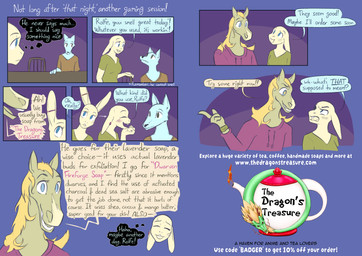 advertisement anthro breasts clothed clothing dialogue ear_piercing female fur group hair male piercing simple_background smile text trio lost_andsafe halcyon_(series) rolfe_(halcyon) sunflower_(halcyon) walker_(halcyon) canid canine canis equid equine horse lagomorph leporid mammal rabbit wolf 2026 absurd_res comic digital_drawing_(artwork) digital_media_(artwork) english_text hi_res