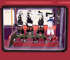 aged_up amputee anthro anthrofied backsack balls black_spots bottomwear bottomwear_down bus butt chain_necklace clenched_teeth clothed clothing collar commercial_vehicle dialogue disability exhibitionism feet flaccid foreskin fur genitals group hands_behind_head humanoid_genitalia humanoid_penis jewelry jockstrap jockstrap_down kneeling looking_back male markings missing_all_legs necklace panis partially_clothed partially_retracted_foreskin pawpads penis prosthetic prosthetic_leg prosthetic_limb public public_nudity raised_clothing raised_shirt raised_tank_top raised_topwear rear_view shirt shorts shorts_down slap_mark spanked_butt spots spotted_body tail tank_top teeth text toes topwear underwear vehicle white_body white_fur window dal101strefan 101_dalmatian_street 101_dalmatians disney delgado_(101_dalmatians) dimitri_1_(101_dalmatians) dimitri_2_(101_dalmatians) dimitri_3_(101_dalmatians) dimitri_trio_(101_dalmatians) canid canine canis dalmatian domestic_dog mammal digital_media_(artwork) english_text hi_res brother_(lore) brothers_(lore) sibling_(lore) triplets_(lore)