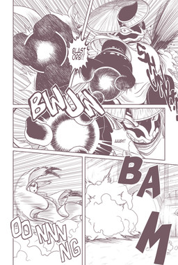 3_fingers 5_panel_comic ambiguous_gender anthro attack biped bodily_fluids claws clenched_teeth cloak clothing dialogue duo dust_cloud exclamation_point eyes_closed fingers fur hat headgear headwear holding_orb mask motion_lines orb sound_effects sweat sweatdrop teeth text white_sclera umikit nintendo pokemon pokemon_mystery_dungeon spike_chunsoft genos_(aots) generation_4_pokemon pokemon_(species) toxicroak 2025 comic english_text monochrome