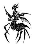 2015 4_claws 4_fingers 6_legs ambiguous_gender arachnid arachnid_taur arthropod arthropod_abdomen arthropod_taur black_and_white blade_arm claws cogwheel digital_drawing_(artwork) digital_media_(artwork) finger_claws fingers hi_res horn insect_wings machine metal metal_wings monochrome robot scp_foundation side_view silhouette simple_background solo spider spider_taur spikes standing sunnyclockwork taur white_background wings