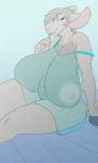 anthro big_breasts breasts camisole clothed clothing female huge_breasts slightly_chubby solo ritts pepper_ackerman mammal murid murine rat rodent 2015 hi_res