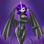 big_breasts bodysuit breasts clothing female horn latex lipstick makeup skinsuit solo spade_tail tail tight_clothing nana_gel friendship_is_magic hasbro my_little_pony mythology rarity_(mlp) demon equid equine humanoid mammal mythological_creature mythological_equine unicorn 2019 absurd_res digital_media_(artwork) hi_res