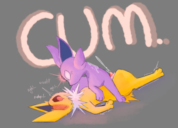 ambiguous_feral ambiguous_gender bodily_fluids cum cum_on_neck duo feral feral_on_feral forced forced_orgasm genital_fluids male male/ambiguous orgasm orgasm_command orgasm_face psychic_powers sex telekinesis telekinetic_sex sevstash nintendo pokemon eeveelution espeon generation_1_pokemon generation_2_pokemon jolteon pokemon_(species) hi_res
