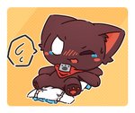 anthro baby black_body black_fur blush bodily_fluids clean_diaper clothing diaper featureless_crotch fur male one_eye_closed open_diaper putting_on_diaper solo tears young rokesys dnaxcat ghibli the_cat_returns the_cat_king domestic_cat felid feline felis mammal hi_res