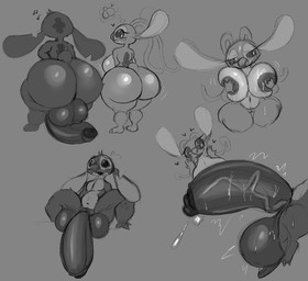 antennae_(anatomy) anthro areola back_markings balls big_balls big_breasts big_butt big_penis bodily_fluids breasts butt duo erection eyelashes female female_anthro flaccid genital_fluids genitals heart_symbol huge_balls huge_breasts huge_butt huge_hips huge_penis huge_thighs humanoid_genitalia humanoid_penis hyper hyper_balls hyper_genitalia hyper_penis male male_anthro markings musical_note musical_symbol nervous nervous_smile nipples notched_ear nude penis precum small_but_hung symbol thick_thighs thinking_about_butt vein veiny_penis vulva wide_hips latluxlula disney lilo_and_stitch angel_(lilo_and_stitch) stitch_(lilo_and_stitch) alien experiment_(lilo_and_stitch) 2025 digital_media_(artwork) greyscale hi_res monochrome sketch
