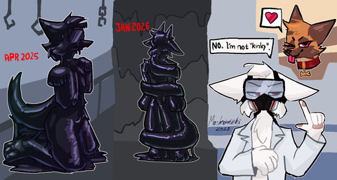 anthro bound clothing coat eyewear fur gas_mask goggles lab_coat latex latex_transformation liquid_latex male mask red_eyes topwear transformation white_body white_fur mossky changed_(video_game) dr._k_(changed) canid canine goo_creature mammal