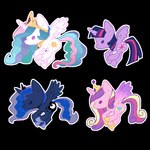 1:1 adopted_(lore) aliasing alpha_channel arkay9 aunt_(lore) aunt_and_niece_(lore) chibi cosmic_hair crown cutie_mark digital_drawing_(artwork) digital_media_(artwork) dot_eyes equid equine ethereal_hair feet female female_feral feral friendship_is_magic group hasbro headgear hooves horn mammal my_little_pony mythological_creature mythological_equine mythology niece_(lore) outline princess princess_cadance_(mlp) princess_celestia_(mlp) princess_luna_(mlp) quadruped royalty sibling_(lore) sister_(lore) sisters_(lore) tail twilight_sparkle_(mlp) white_outline winged_unicorn wings