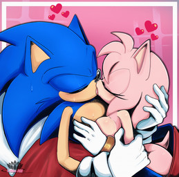 anthro back_spines bed bed_sheet bedding blue_body bodily_fluids breasts clothing convenient_censorship countershade_torso countershading eyelashes eyes_closed female french_kissing furniture glistening glistening_body glistening_breasts glistening_eyelids glistening_skin gloves hair handwear head_spines heart_symbol kissing male male/female mostly_nude pillow pink_body pointy_ears quills_(anatomy) short_hair simple_background solo sweat tail thick_eyelashes lotus_hill sega sonic_the_hedgehog_(series) amy_rose sonic_the_hedgehog eulipotyphlan hedgehog mammal hi_res