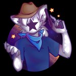 anthro clothing cowboy_hat gun hat headgear headwear kerchief looking_at_viewer male neckerchief neckwear ranged_weapon solo star weapon fuzzystarart starbound disterious felid feline mammal novakid hi_res