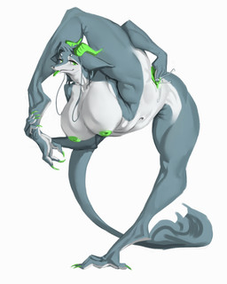 anthro backbend big_breasts blue_body blue_scales bodily_fluids breasts claws feet female flexible genitals green_claws horn huge_breasts masturbation nipples nude scales solo spread_legs spreading thick_thighs vaginal vaginal_masturbation vulva wide_hips gyy mythology dragon mythological_creature mythological_scalie reptile scalie 4:5 hi_res