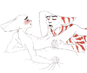anthro bed blush duo erection eyes_closed furniture genitals head_in_crotch humanoid_genitalia humanoid_penis licking looking_pleasured lying male male/male nude on_back oral penile penis penis_lick sex simple_background tongue tongue_out white_background ssaoirsse ratchet_and_clank sony_corporation sony_interactive_entertainment alister_azimuth ratchet_(ratchet_and_clank) lombax mammal sketch source_request