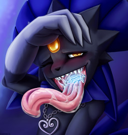 blush bodily_fluids chain drooling flustered glowing glowing_mouth hand_over_head imminent_vore jewelry long_tongue looking_at_viewer male mouth_shot necklace one_eye_closed open_mouth saliva saliva_string sharp_teeth solo teeth thick_tongue tongue wink flophelia nintendo pokemon generation_4_pokemon pokemon_(species) weavile hi_res