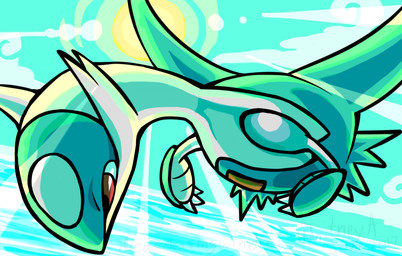 3_fingers ambiguous_gender claws cloud feral fingers flying front_view green_body green_wings lens_flare light long_neck midair multicolored_body orange_body red_eyes sea shadow sky snout solo sun sunlight toony water white_body white_claws wings artsy-theo nintendo pokemon generation_3_pokemon latios legendary_pokemon pokemon_(species) shiny_pokemon 2012 cel_shading cool_colors digital_drawing_(artwork) digital_media_(artwork) lighting shaded signature teal_theme