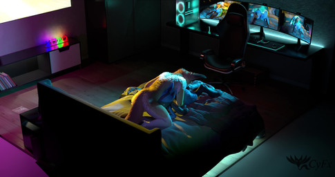 anthro anthro_on_anthro anthro_penetrated anthro_penetrating anthro_penetrating_anthro balls blue_body blue_fur butt chair computer computer_keyboard computer_monitor computer_mouse computer_screen duo electronics erection female female_penetrated fur furniture genitals interspecies light male male/female male_penetrating male_penetrating_female multiple_angles nude office_chair on_bottom on_top open_mouth oral oral_penetration penetration penile penile_penetration penis_in_mouth pokephilia red_eyes sex table tail television cyfx goldencarrot_(modeler) maxnoward_(modeler) nintendo pokemon canid canine fennec_fox fox generation_4_pokemon lucario mammal pokemon_(species) true_fox 256:135 3d_(artwork) 3d_animation 4k absurd_res animated blender_(artwork) digital_media_(artwork) hi_res lighting no_sound short_playtime video widescreen