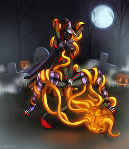 4_toes anthro black_body black_fur black_hair cemetery chastity_cage chastity_device clothing feet food footwear fruit fur hair hat headgear headwear holidays jack-o'-lantern legwear lock logo magic_user male moon night padlock plant pumpkin red_eyes red_hair simple_background socks solo stockings tentacles text toeless_footwear toeless_socks toes witch year eliana-asato halloween elbrar domestic_cat felid feline felis mammal 2015 artist_logo artist_name dated digital_media_(artwork) hi_res