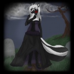 alternative_fashion anthro cemetery female flower goth moon night outside plant rose_(flower) solo tail tombstone tree wood tuka twillight_(twillightskunk) mammal mephitid skunk striped_skunk 1:1 alpha_channel