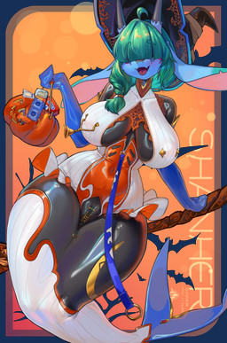 big_breasts breasts chastity_device chastity_piercing clothing costume curvy_figure eyes_closed female fin fused_legs genital_piercing genitals halloween_costume hat headgear headwear holidays hourglass_figure latex latex_clothing latex_skinsuit legwear nipple_outline nipple_piercing nipples open_mouth piercing skinsuit solo split_form stockings thick_thighs tight_clothing two_eyes_closed vaginal vulva wide_hips witch_hat shanher halloween mythology shanher_(character) dragon marine merfolk mythological_creature mythological_scalie scalie absurd_res alpha_channel hi_res