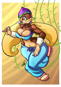 alternative_fashion amekaji anthro big_breasts blonde_hair breasts cleavage clothed clothing ear_piercing ear_ring female ganguro_(fashion) gyaru hair hoop_ear_ring j-fashion midriff motion_lines one_eye_closed piercing pigtails pose ring_piercing solo tail tight_clothing wide_hips wink y2k_(fashion) jaeh donkey_kong_(series) nintendo tiny_kong haplorhine kong mammal monkey primate digital_media_(artwork)