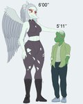 accessory alternate_species amber_eyes anthro blue_body blue_scales blush bone_frill boots bottomwear breasts clothing crop_top curvy_figure duo elbow_feathers eyeshadow faceless_anthro faceless_character faceless_male feathered_wings feathers female footwear frill_(anatomy) furrification green_body green_scales grey_body grey_feathers hair hair_accessory hairband halter_top hand_in_pocket hand_on_head height_teasing jacket jewelry knee_boots knee_highs larger_female legwear looking_down looking_down_at_another makeup male midriff necklace pants pendant plantigrade pockets scales shirt shoes short_tail silver_hair simple_background size_difference smaller_male snout spiked_hairband spikes striped_frill tail tailless topwear torn_bottomwear torn_clothing torn_pants wide_hips wings anonymous_artist cavemanon_studios goodbye_volcano_high snoot_game anon_(snoot_game) fang_(gvh) compsognathid compsognathus dinosaur prehistoric_species pterodactylus pterosaur reptile scalie theropod 4:5 colored hi_res meme