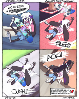 5_fingers accessory anthro bandage biped black_body black_fur bow_ribbon buckteeth clothed clothing detailed_background dialogue eye_through_hair eyelashes fail female fingers floppy_ears fur hair hair_accessory hair_bow hair_ribbon heart_eyes heart_symbol long_ears multicolored_body multicolored_fur pattern_clothing pattern_shirt pattern_topwear pink_inner_ear purple_eyes ribbons shirt solo teeth text tongue topwear translucent translucent_hair two_tone_body two_tone_fur undershirt white_body white_fur white_hair young atokitsune calliope_cox aquatic cephalopod coleoid lagomorph leporid mammal mollusk octopodiform octopus rabbit 2025 4:5 comic english_text hi_res signature