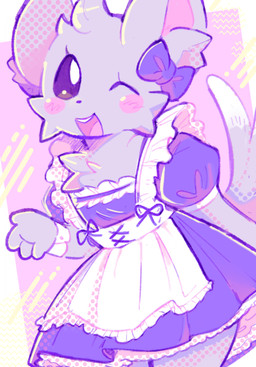 alternative_fashion anthro big_ears blush blush_stickers bow_tie classic_lolita clothed clothing crossdressing cuff_links dipstick_tail femboy fluffy fluffy_chest fur grey_body grey_fur inner_ear_fluff j-fashion lolita_(fashion) looking_at_viewer maid_uniform male markings one_eye_closed solo tail tail_markings thick_thighs tuft uniform wink winking_at_viewer pawberry nintendo pokemon innes_(kamek_sans) generation_5_pokemon minccino pokemon_(species) hi_res