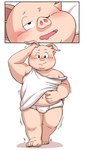 anthro blush bulge clothing humanoid_hands kemono male navel one_eye_closed simple_background slightly_chubby solo standing underwear white_background dokyudokyu1 dragon_ball oolong_(dragon_ball) domestic_pig mammal suid suine sus_(pig) 2025