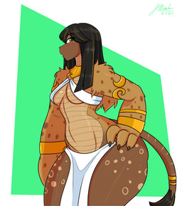 anthro black_hair breasts clothing female green_eyes hair solo year jwinkz mythology mer-ankhes_moswen felid mammal mythological_creature mythological_sphinx 2020 signature