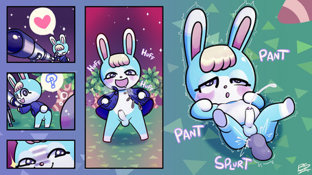 anal anal_penetration anthro backsack balls barefoot bent_over blonde_hair blue_balls blue_body blue_clothing blue_coat blue_ears blue_eyes blue_fur blue_topwear blush bodily_fluids bottomless bottomless_anthro bottomless_male breath butt clothed clothed_anthro clothed_male clothing coat cotton_tail cum cum_from_ass cum_in_ass cum_inside cum_while_penetrated cumshot disembodied_penis duo ejaculation erection eye_roll eyelashes faceless_character faceless_male featureless_arms featureless_feet feet femboy foreskin from_front_position fur genital_fluids genitals glans glistening glistening_eyes grass grey_balls grey_penis hair hands-free heart_symbol looking_aside lying male male/male male_anthro multicolored_body multicolored_ears multicolored_fur night nude nude_anthro nude_male on_back open_clothing open_coat open_mouth open_smile open_topwear outside panting partially_retracted_foreskin penetration penile penile_penetration penis penis_in_ass penis_size_difference pink_glans pink_inner_ear pink_nose pink_penis pink_tongue plant plap presenting presenting_penis question_mark shaking short_hair short_tail sky smile smirk solo_focus sound_effects speech_bubble standing star starry_sky tail telescope text tongue topwear tree trembling two_tone_body two_tone_ears two_tone_fur urethra vein veiny_penis white_body white_ears white_fur white_penis white_tail white_text young young_anthro young_male young_penetrated rodrickscorpion animal_crossing nintendo sasha_(animal_crossing) lagomorph leporid mammal rabbit 2024 comic dated english_text hi_res signature adult_(lore)